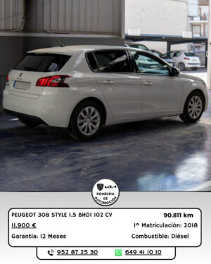 PEUGEOT 308 STYLE 1.5 BHDI 102 CV